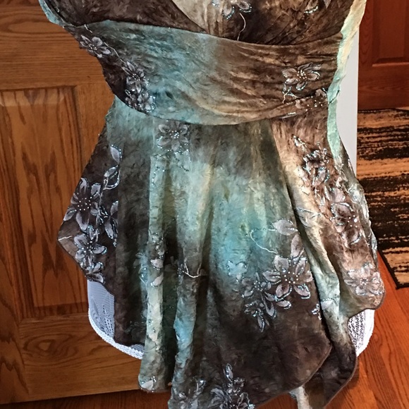 CRUSHED VELVET FEEL! VERY SOFT!TURQUOISE AND BROWNS, SOFT AND VELVETY! ENC❗️ - Picture 4 of 8